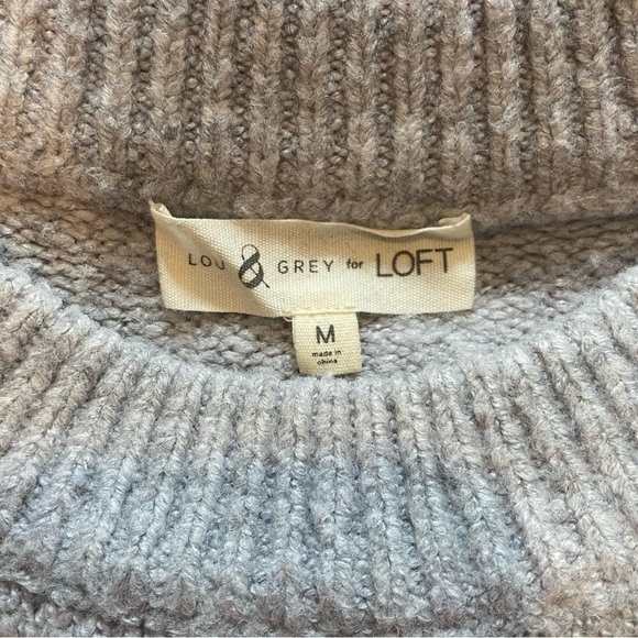 Lou & Grey Loft Gray Pink & Orange Striped Crewneck Pullover Longsleeve Sweater - Picture 5 of 5